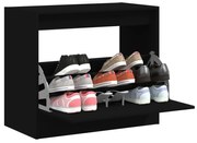 fekete szerelt fa cipőszekrény 80x42x69 cm