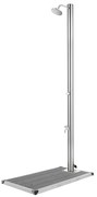 Rozsdamentes acél kerti zuhany szürke aljjal 220 cm