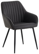 Sötétszürke kárpitozott karfás étkezőfotel szett 2 db-os Nolan Stripe – Unique Furniture