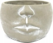 Virágtartó Szürke Cement Arc 18x16x11cm Fejvédő 10 15 20