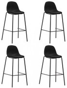 4 db fekete szövet bárszék