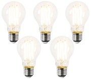 5 db E27 LED izzó szett A60 átlátszó 3,8W 806lm 2700K