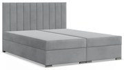 Agen ágy, bársony, 140 x 200, ágyneműtartóval, szürke