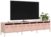 rózsaszín hidegen hengerelt acél TV-szekrény 202x39x43,5 cm