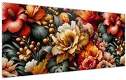 Kép - Narancs-vörös virágok (120x50 cm)