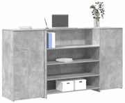 recepciós pult betonszürke 200x50x103,5 cm szerelt fa