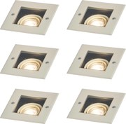 6 darabos modern bézs színű földbe süllyeszthető spotlámpa készlet GU10 50mm forgatható és dönthető IP65 - Oneon