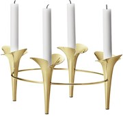 Bloom rozsdamentes acél gyertyatartó, arany - Georg Jensen