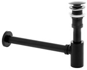Erga Erga, mosogatópalack szifon + leeresztő dugó ClickClack túlfolyó nélkül, fekete matt, ERG-YKA-BK.SYPOP-14-BLK
