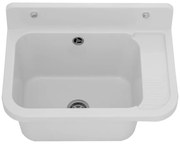 Mosogató Quality Universe, univerzális műanyag mosogató 50x34x31 cm + szifon, 1 kamrás, fehér, SKQ-KGK50-WH