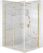 Zuhanykabin 120x100cm billenő ajtó arany Esg üveg 6mm bevonat