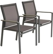 Kerti szék készlet 90 x 56,5 x 59,5 cm 2 db szürke