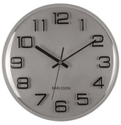 Karlsson 6022SI design falióra, ezüst, átmérő 30 cm