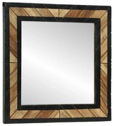 Tükör tükörrel Fekete és Barna 50 x 2 x 50 cm Tömör Fa Akácia