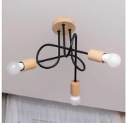 OXFORD felületre szerelt mennyezeti csillár 3xE27/15W/230V fenyő/fekete