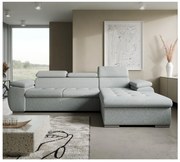 PADUA ággyá alakítható L-alakú, jobb oldali sarokülőgarnitúra tárolóval, szürke