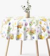 Goldea húsvéti kör alakú teflonos terítő - húsvéti szimbólumok Ø 140 cm