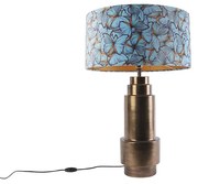 Asztali lámpa bronz színű bársony pillangós árnyékolóval 50 cm - Bruut