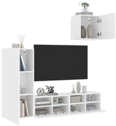 vidaXL 4 darab fehér szerelt fa fali TV-bútor