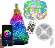 Mágikus Karácsonyfa Lámpák Rgb Led Szalag 1MLN Színes 50 Led 5m WiFi smart Usb