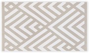 Geometric bézs-fehér pamut fürdőszobai kilépő, 100 x 180 cm - Foutastic