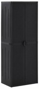 fekete PP rattan kerti tárolószekrény 65 x 45 x 172 cm