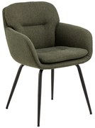 Khaki kárpitozott karfás étkezőfotel Dora – Actona