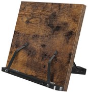 Könyvállvány, könyvtartó, összecsukható táblagéptartó 5 szögben állítható, rusztikus barna