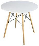 Skandináv stílusú kerek étkező asztal TODI 80cm - fehér