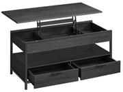 NYRO fekete, emelhető asztallappal rendelkező dohányzóasztal