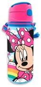 Disney Minnie Rainbow alumínium szívószálas kulacs akasztóval 600 ml