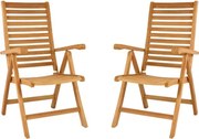 DIVERO Összecsukható szék teakfa 2 db