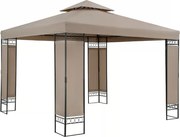 Casaria® Lorca kerti pavilon 3x3 m - taupe