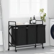 szürke sonoma mosodai kosár 3 rekeszes kerekekkel