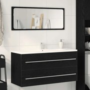 fekete tölgy szerelt fa mosdószekrény 100x38,5x48 cm