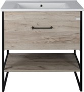 TMP IRON 85 álló fürdőszobabútor - Sanovit ATRIA 9085 porcelán mosdóval - 85 x 45,5cm