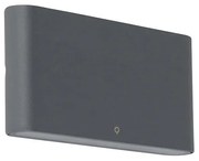 Sötétszürke kültéri fali lámpa 17,5 cm LED-del IP65 - Batt