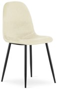 Bézs bársonyszék COMO fekete lábakkal