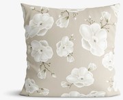 Goldea dekoratív párnahuzat - fehér virágok 40 x 40 cm