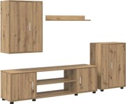 vidaXL TV szekrény garnitúra 4 pcs Artisan tölgy Faanyag