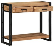 Kisasztal Fekete 90x33x75 cm Tömör akácfa és fém