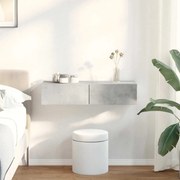 Falipolc fiókokkal betonszürke 80x33x17 cm műszaki fa