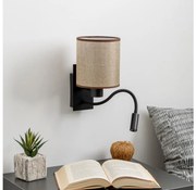 Brilagi - LED Fali lámpa NUBILA 1xE27/25W/230V + LED/3W fekete/barna