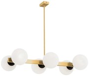 Argon 2549 - Csillár rúdon FREEMONT 6xE27/15W/230V arany/fehér/fekete