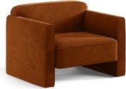 Terrakotta színű bársony fotel Abby – Micadoni