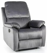 Spencer-1 dönthető bársony fotel szürke