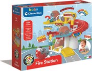 Tűzoltó állomás Fun készségfejlesztő szett bukfencező kisautóval Clementoni