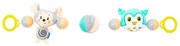 Baby Mix Egér és bagoly gyerek plüss csörgő babakocsihoz, 50 x 12 cm