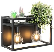 Okos fali lámpa fekete polccal, 2 Wi-Fi G95 - Cage Rack