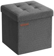 Tárolós ülőke, kis összecsukható pad, 30 × 30 cm-es lábtartó sötétszürke színben